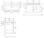 GEBERIT - Selnova Square Umyvadlová skříňka 64x99x48 cm, s umyvadlem, 2 dvířka, lesklá bílá 501.260.00.1