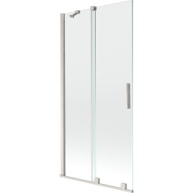 MEXEN/S - Velar dvoukřídlá posuvná vanová zástěna 95 x 150, transparent, nikl kartáčovaný 896-095-000-01-97