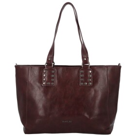 Módní dámská koženková kabelka na rameno Kleantis, tmavě vínová