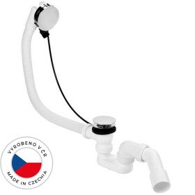 CERANO Vanová souprava ovládaná bovdenem s napouštěním - SLIM - sifon DN40/50 - zátka 72mm - chrom - 78 cm