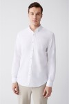 Avva Men's White 100% Cotton Buttoned Collar Regular Fit Shirt