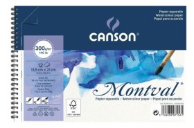 Canson Montval akvarelový blok 300 g kroužková vazba 13,5 x 21 cm 12