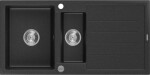 MEXEN Andres granitový dřez malým odkapávačem 1000 500 mm,černý/stříbrný metalik 6515101510-73