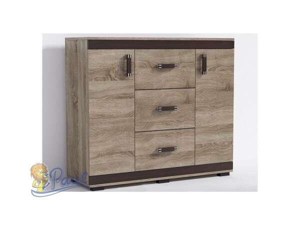 Komoda P13 140cm Barva korpusu: Lancelot, Lišta: Trufla, Barva dvířek: Wenge
