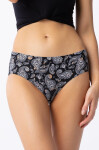 Dámské kalhotky Paisley Simple Classic černé se vzorem - Julimex S