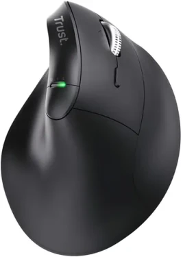 Trust Vyran černá / Bezdrátová ergonomická myš / vertikální / 4800 DPI / 8 tlačítek / RF + Bluetooth (26107)