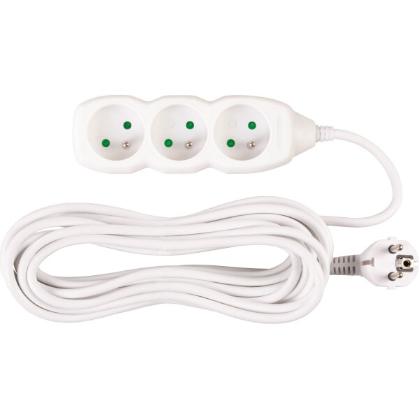 STREND PRO 213325 Prodlužovací kabel, 7m, 3 zásuvky, 3×1mm, bílý