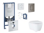 GROHE - Rapid SLX Set předstěnové instalace, klozetu, sedátka SoftClose, tlačítka Skate Cosmopolitan a sady pro vhazování tablet, kartáčovaný Hard Graphite SANI11BB5132