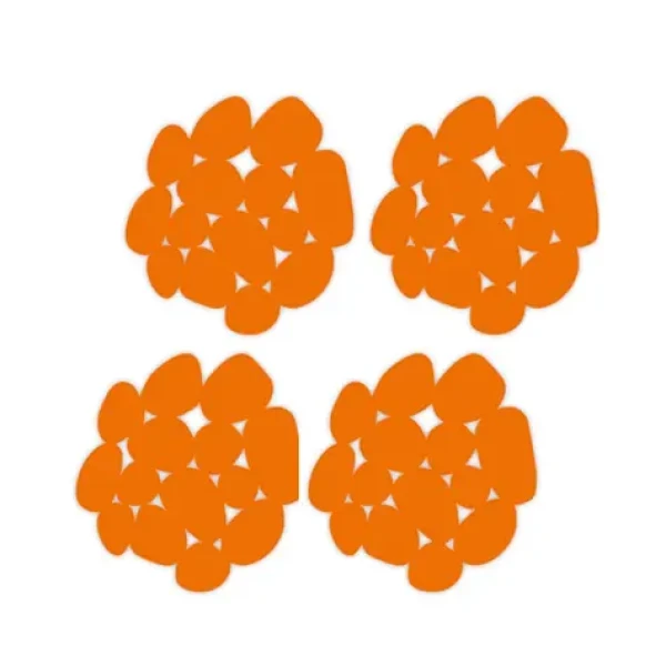 MSV GALETS sada 4 protiskluzových podložek ve tvaru oblázků oranžová / PVC / 12 x 13 cm (3700703929482)