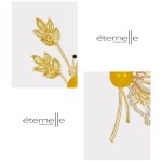 Brož Swarovski Elements Angiola - motýl, Žlutá