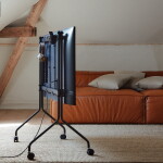 Pedestal Designový stojan na televizi Moon Rollin' Charcoal, černá barva, kov