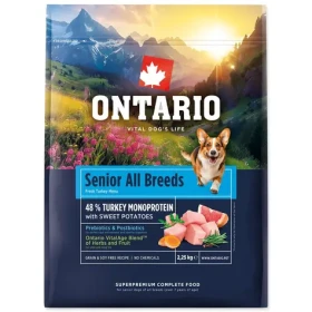 Ontario Senior All Breeds Monoprotein Turkey Sweet Potatoes 2.25kg / Granule pro starší psy (214-13144)