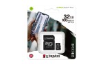 Kingston Canvas Plus microSDHC 32GB s adaptérem / UHS-I / Class 10 / SD adaptér / čtení: až 100 MBs / zápis: až 85MBs (SDCS2/32GB)