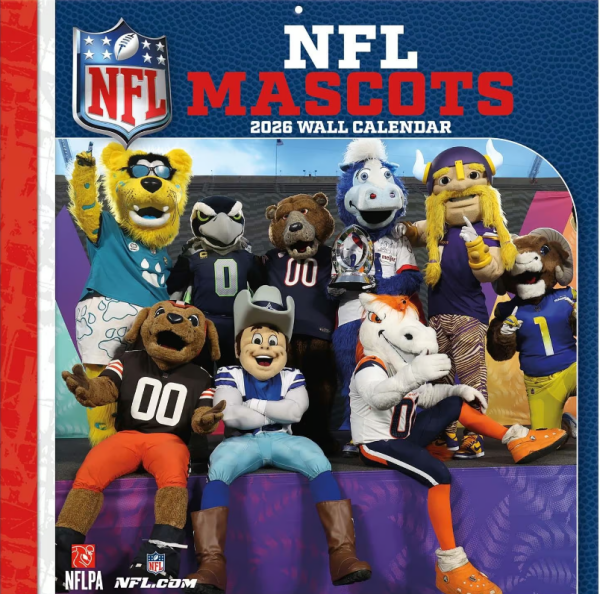 JF Turner Kalendář NFL MASCOTS Superstars 2026 Wall Calendar