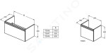 IDEAL STANDARD - Tesi Skříňka pod umyvadlo, 800x440x400 mm, matná světle modrá T0047WI