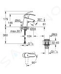 GROHE - Eurosmart Umyvadlová baterie s výpustí Push-Open, chrom 23924002