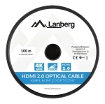 Lanberg Kabel optický HDMI 2.0 (M) - HDMI 2.0 (M) 100 m černá / AOC / 4K / 60Hz (CA-HDMI-20FB-1000-BK)