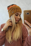 Fleecová čepice Dolores K303 hořčicová+oranžová+zelená UNI