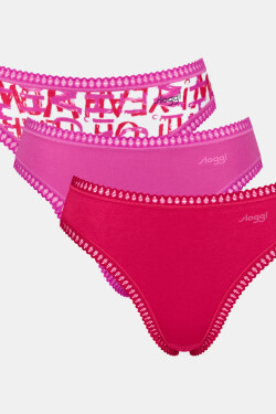 Dámské kalhotky SLOGGI GO CRUSH HIGH LEG C3P M020 ČERVENO-RŮŽOVÝ S