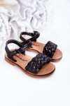 Dětské Pletené Sandály Černé Bailly 20