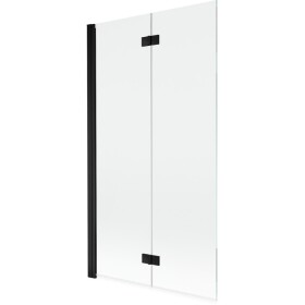 MEXEN - MIST vanová zástěna 100x150 cm 6mm 2-s, černá, čirá, levá 8A9-100-002-70-00-L