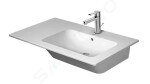 DURAVIT - ME by Starck Asymetrické umyvadlo 830x490 mm, 1 otvor pro baterii vpravo, s WonderGliss, bílá 23468300001