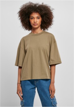 Dámské organické oversized tričko khaki