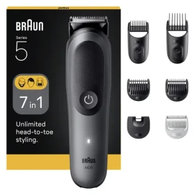 Braun Series 5 AIO5520 tmavě šedá / Holicí strojek / rychlé nabíjení / Li-ion baterie (100002136807)