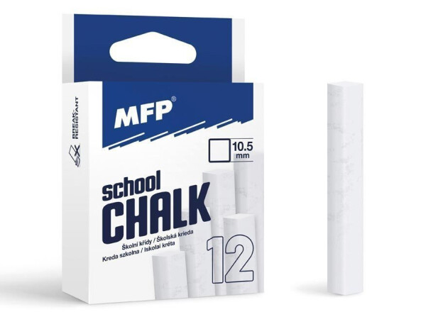 Křída M bílá čtyř.12ks v krabičce neprášivá