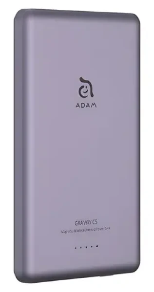 Adam Elements Gravity C5 fialová / Powerbanka / Magnetické bezdrátové nabíjení / 5000 mAh (AEAPBADGVC5PP)